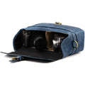 Leather Camera Messenger Bag (Blue)