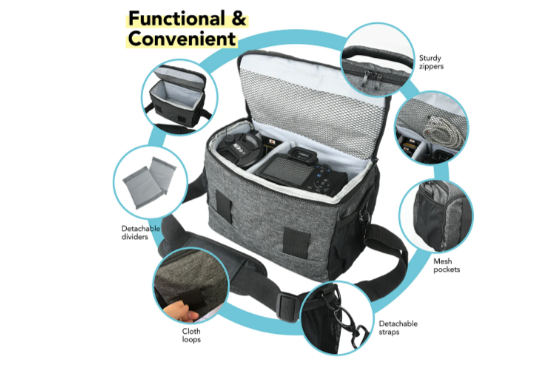 Camera bag suitable for small to medium-sized cameras