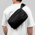 Men's minimalist black shoulder bag