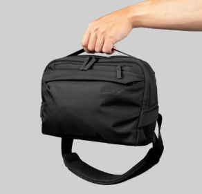 Men's minimalist black shoulder bag