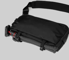 Men's minimalist black shoulder bag