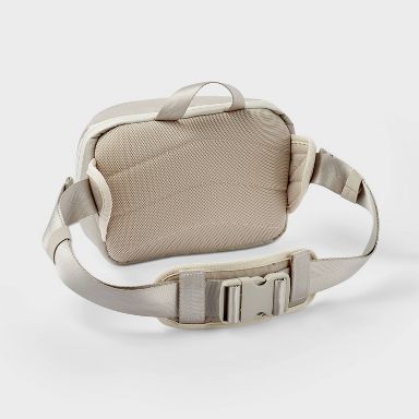 Beige single-shoulder camera bag